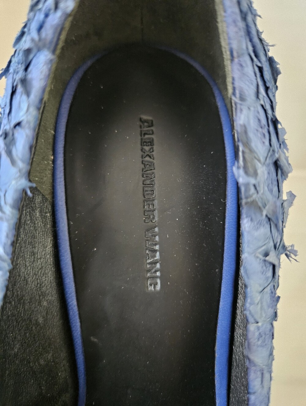 Alexander Wang Blue Suede Fish Scale Heels Size EU 37 - Picture 6 of 9